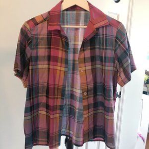Plaid Short Sleeve Button Up